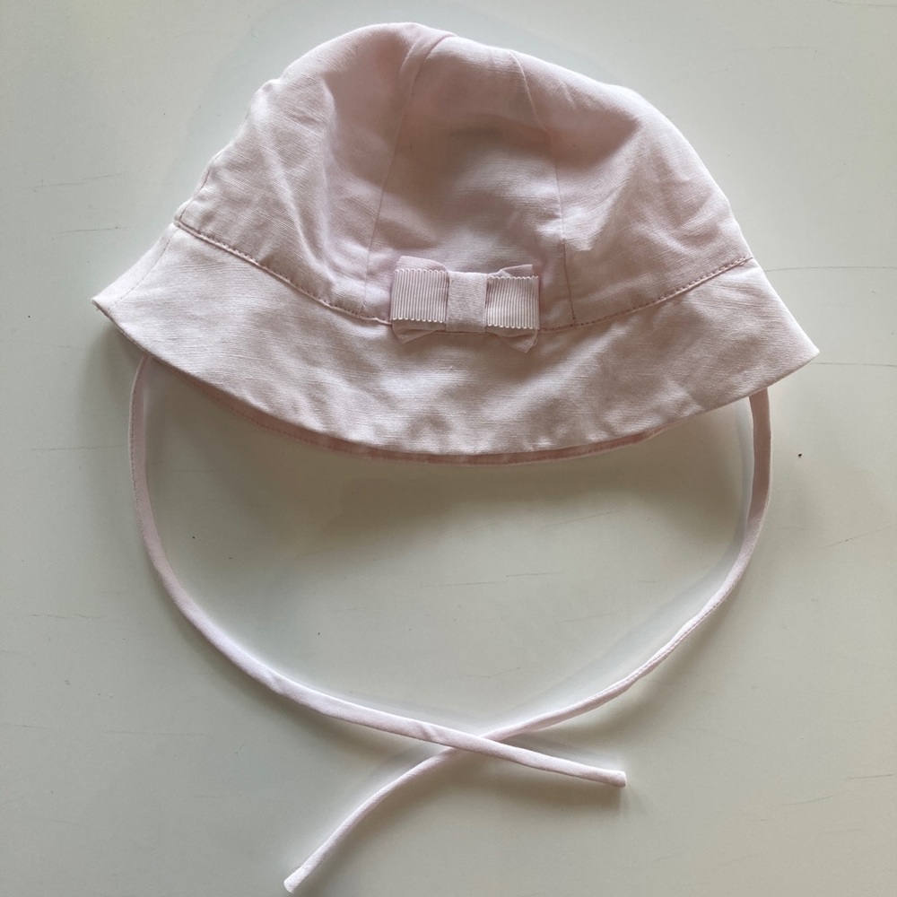 Jacadi Light Pink Baby Sun Hat with Bow